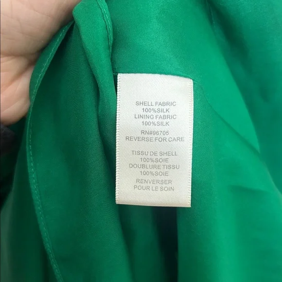 Rebecca Taylor Deep Green 100% Silk Ruffle Mini Dress size 0 - Picture 6 of 8